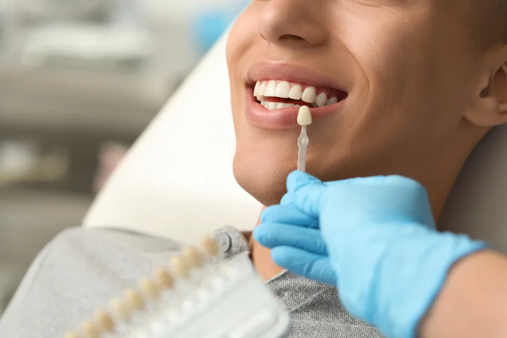 Patient smiling during comfortable dental visit